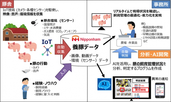 「スマート養豚プロジェクト」の開発イメージ